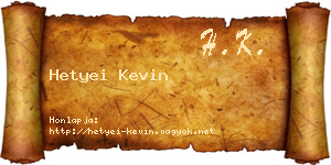 Hetyei Kevin névjegykártya